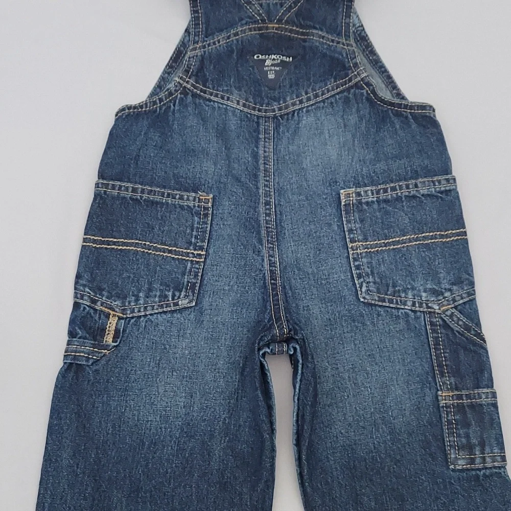 OshKosh B'gosh Jean Overalls Size 18 Months Dark Blue Denim w/ Logo